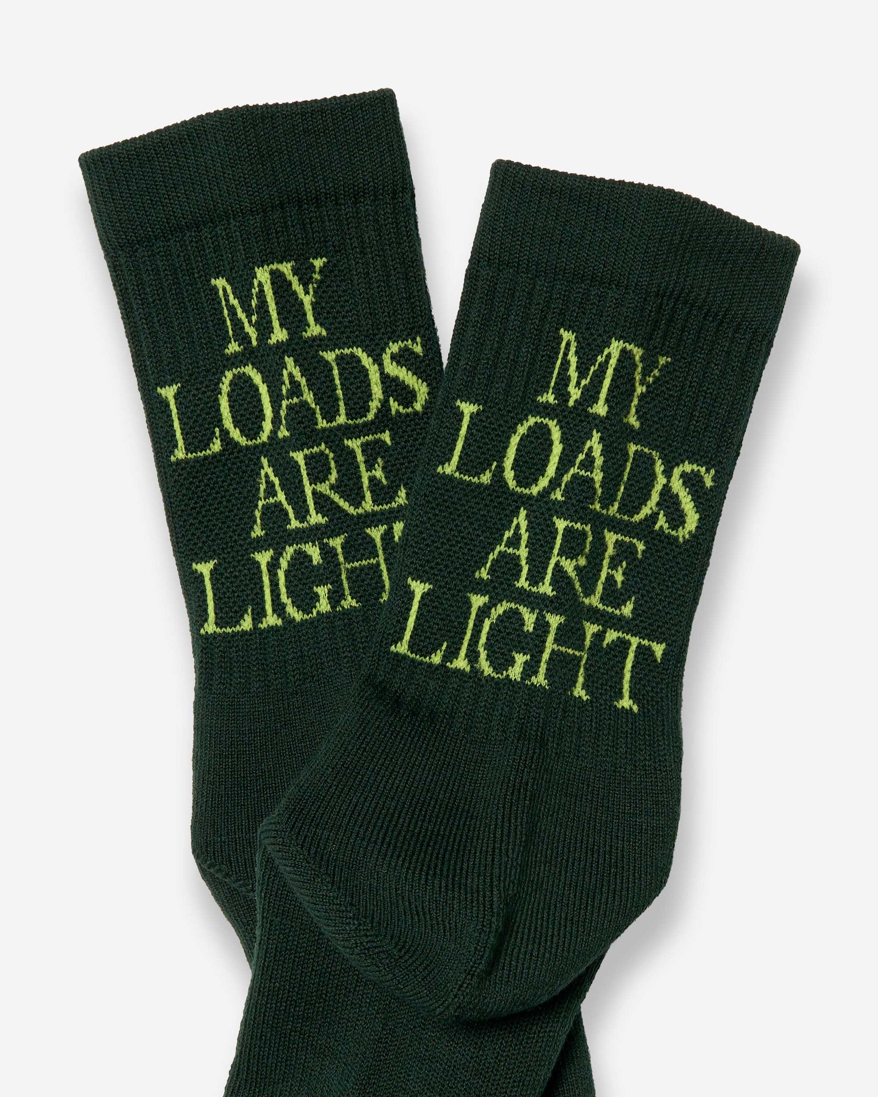 TEXT "M.L.A.L" Socks - Chlorophyll