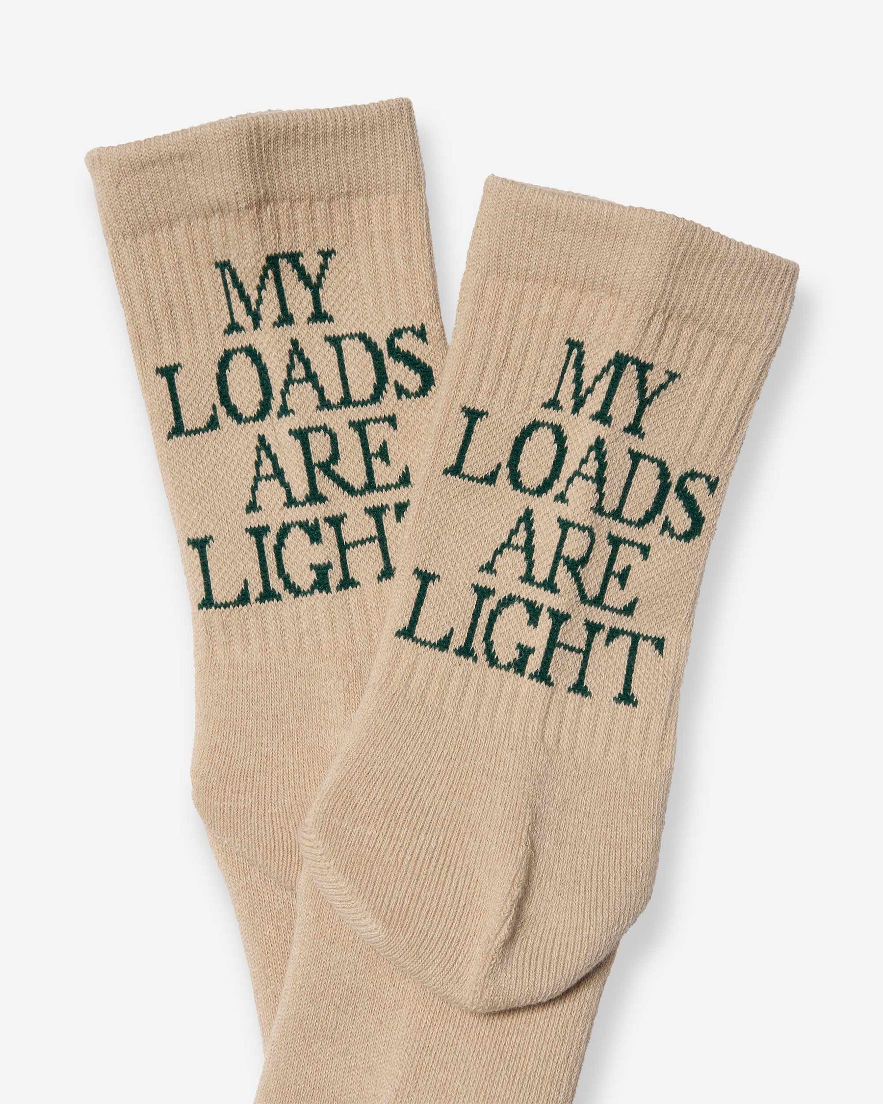 TEXT "M.L.A.L" Socks - Hemp Beige