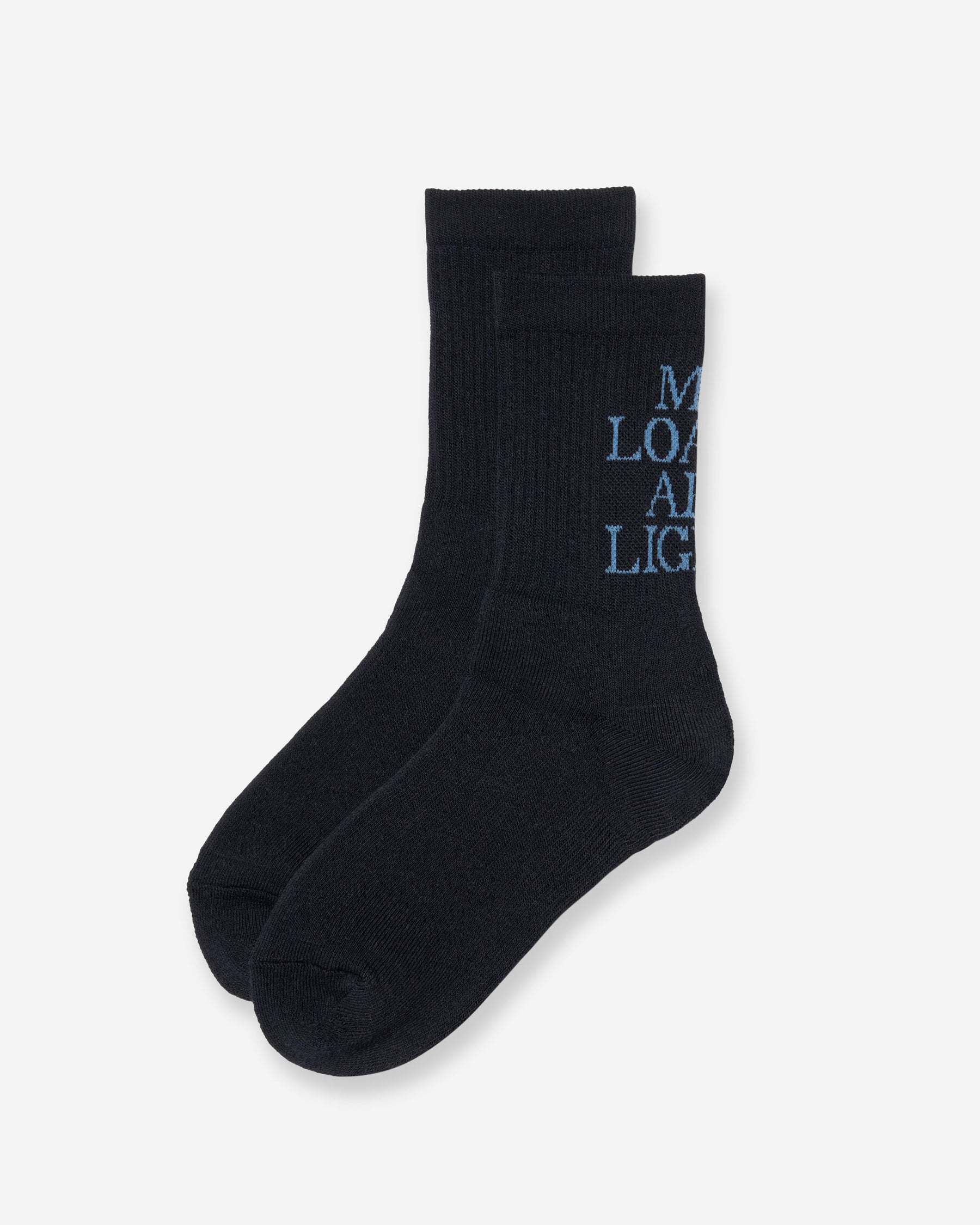 TEXT "M.L.A.L" Socks - Midnight Navy