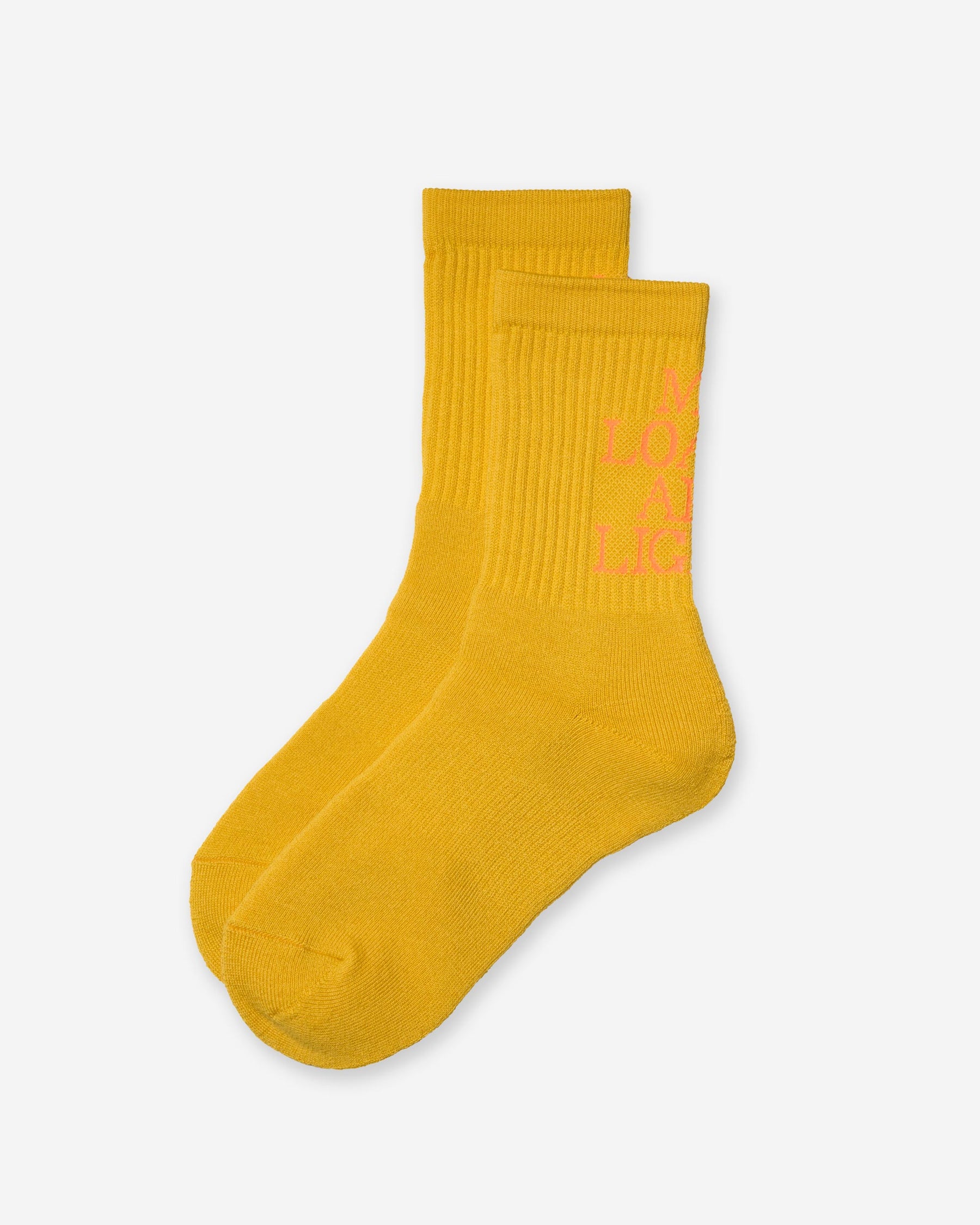 TEXT "M.L.A.L" Socks - Vitamin Yellow