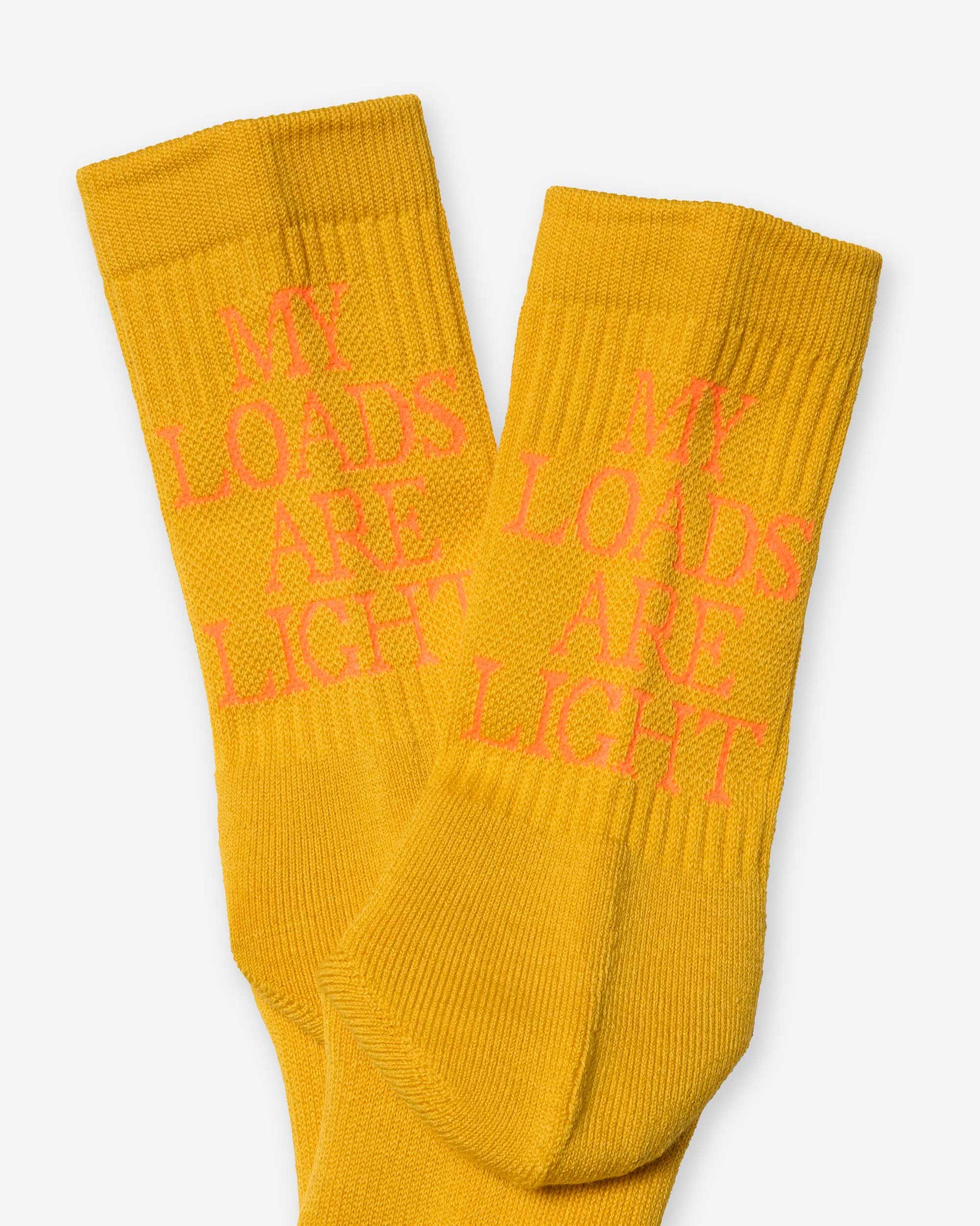 TEXT "M.L.A.L" Socks - Vitamin Yellow