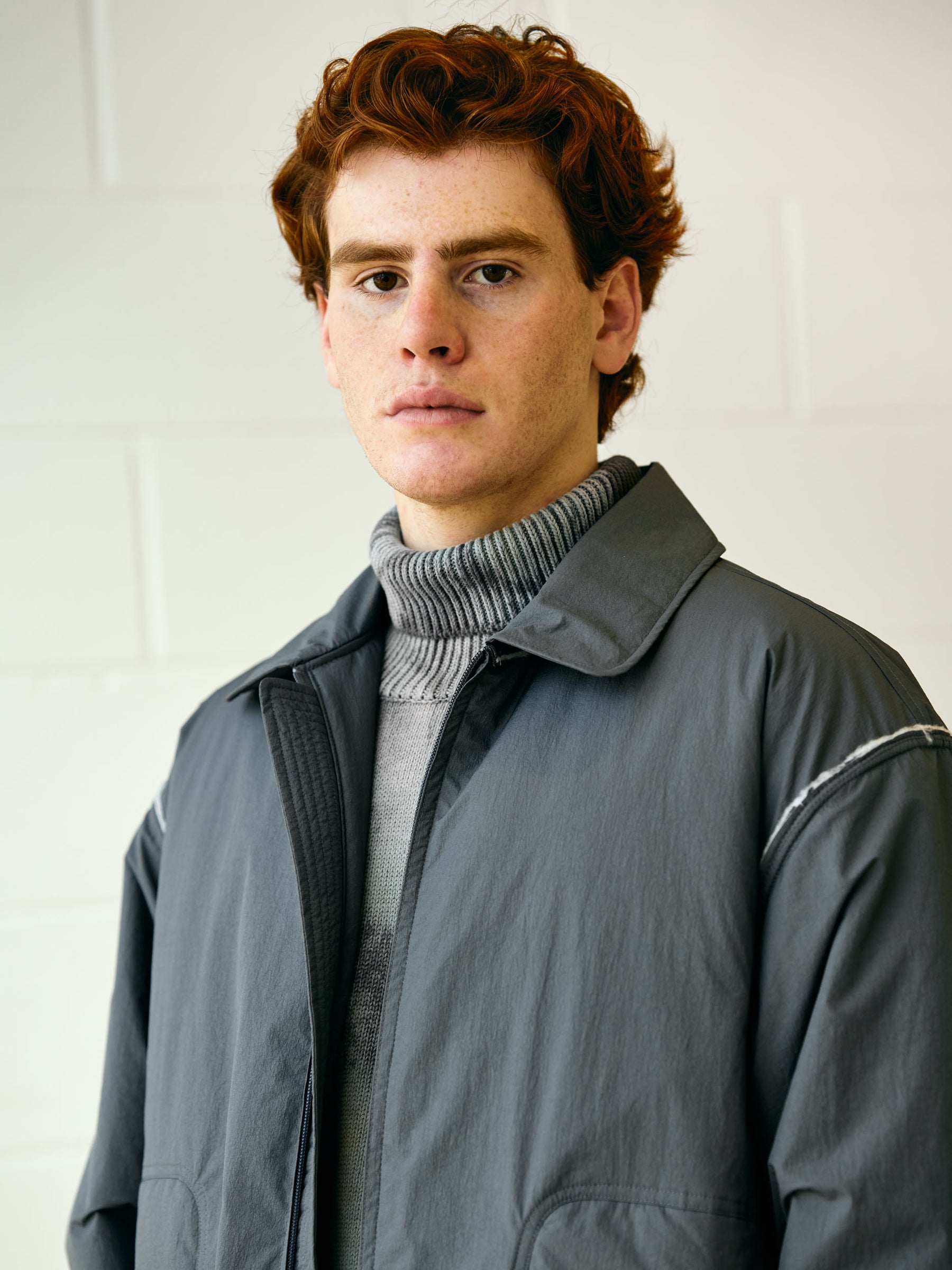 Boxer High Neck Knitted Sweater - Rhus Indigo Mint
