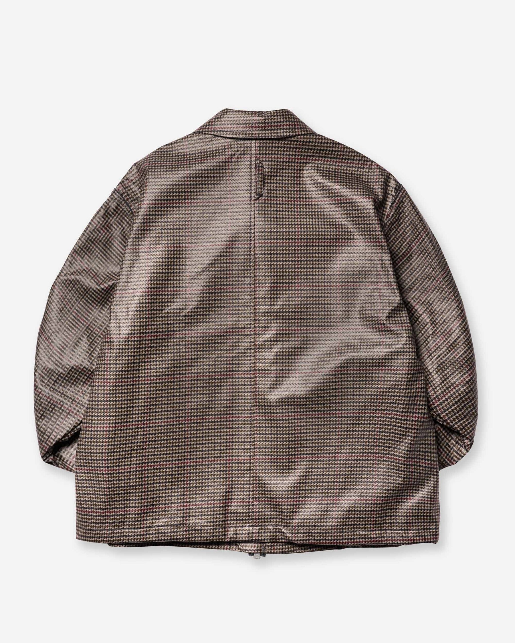 Reimagined Coated Houndstooth Check Jacket - Grey Check