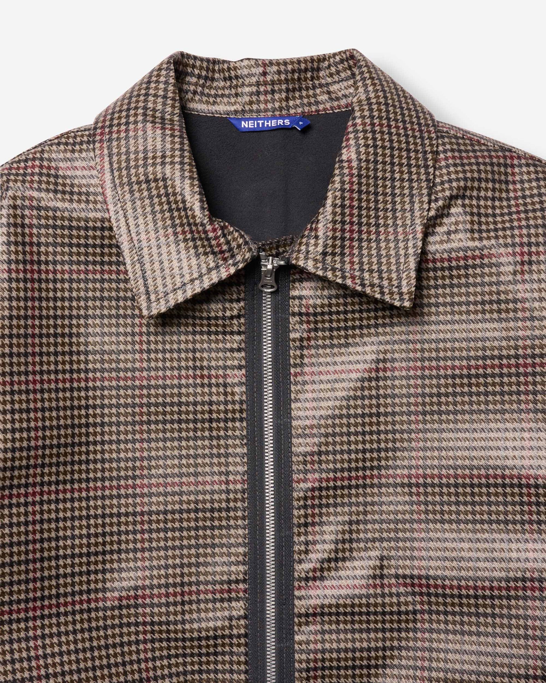 Reimagined Coated Houndstooth Check Jacket - Grey Check