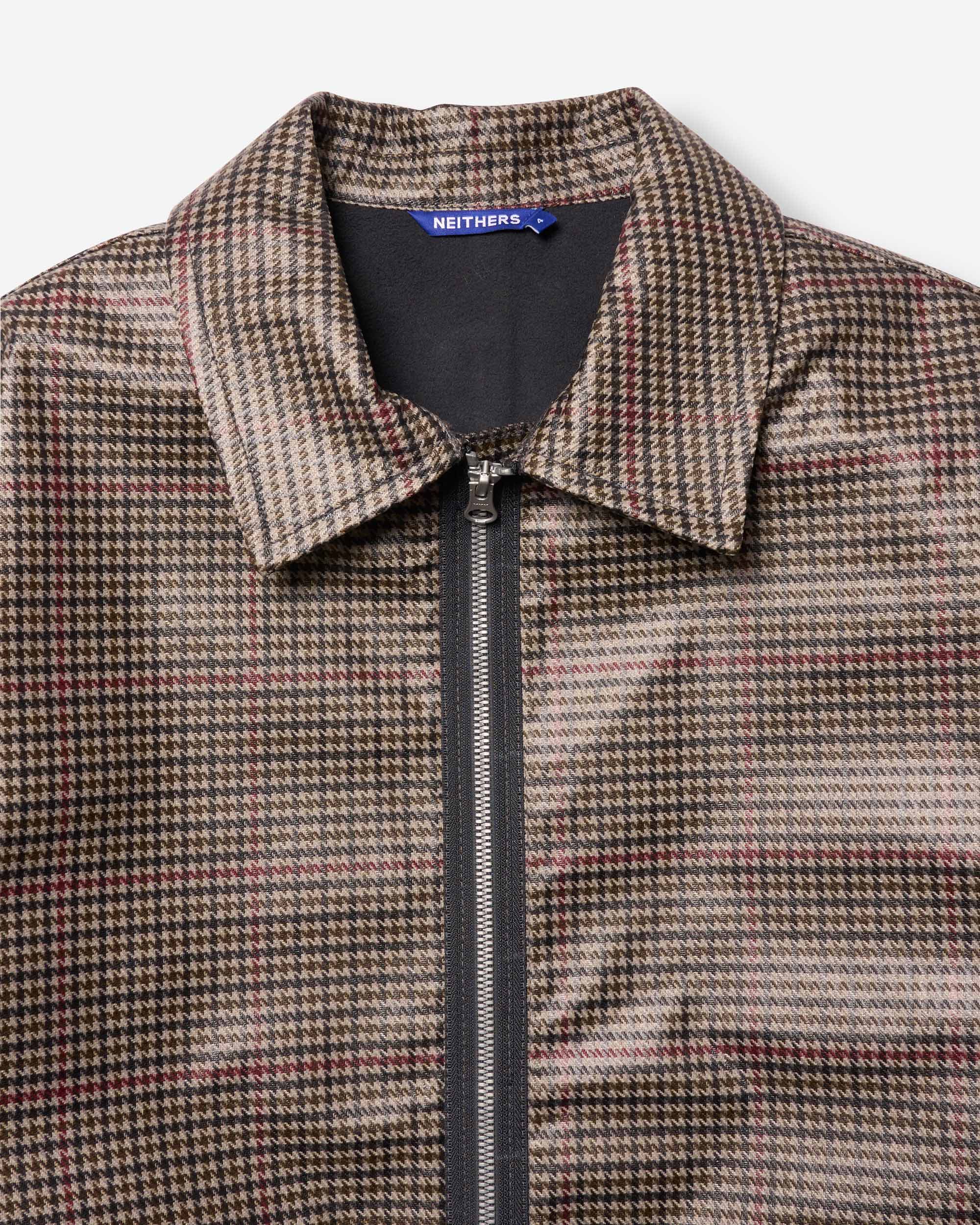 Reimagined Coated Houndstooth Check Jacket - Grey Check