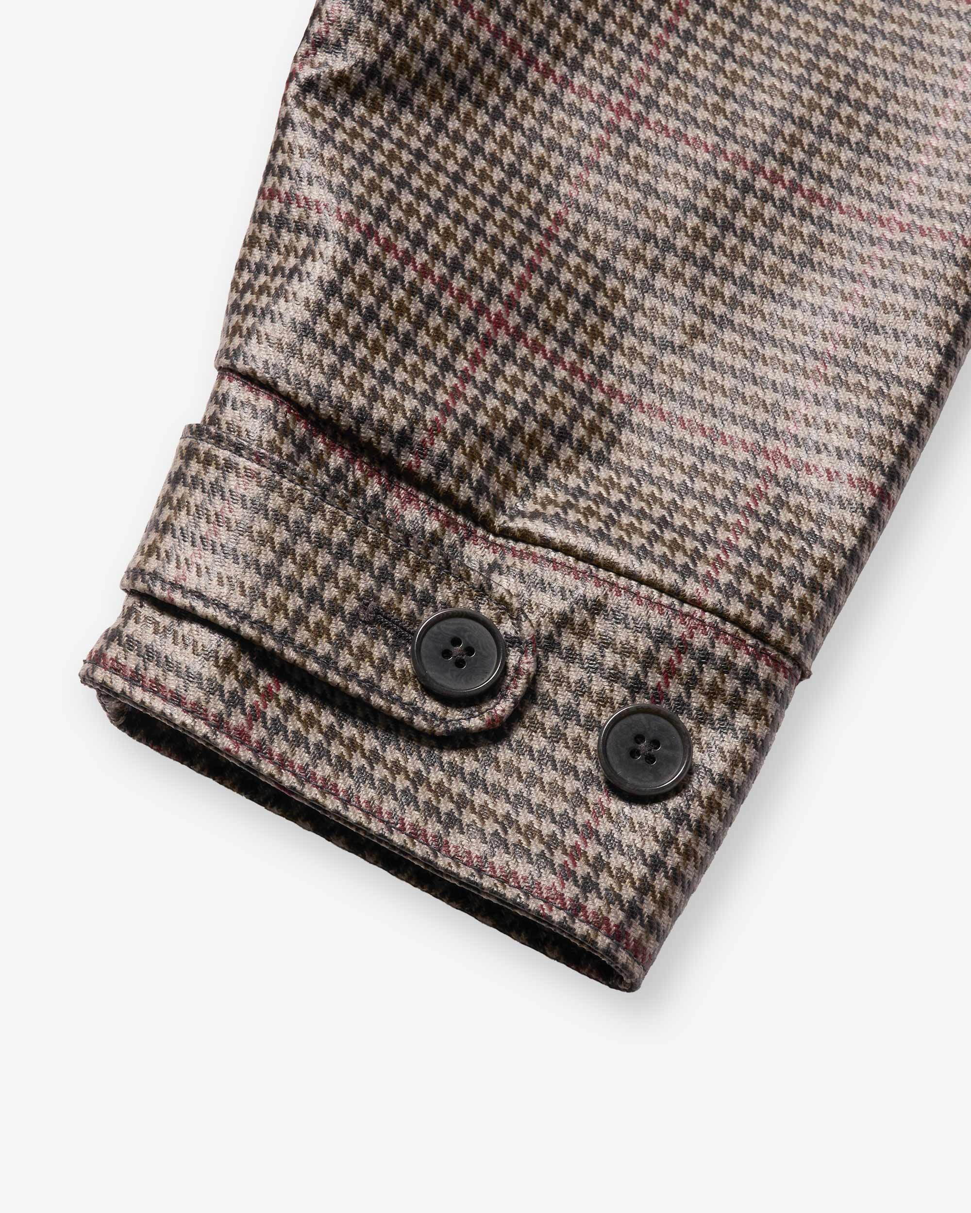 Reimagined Coated Houndstooth Check Jacket - Grey Check