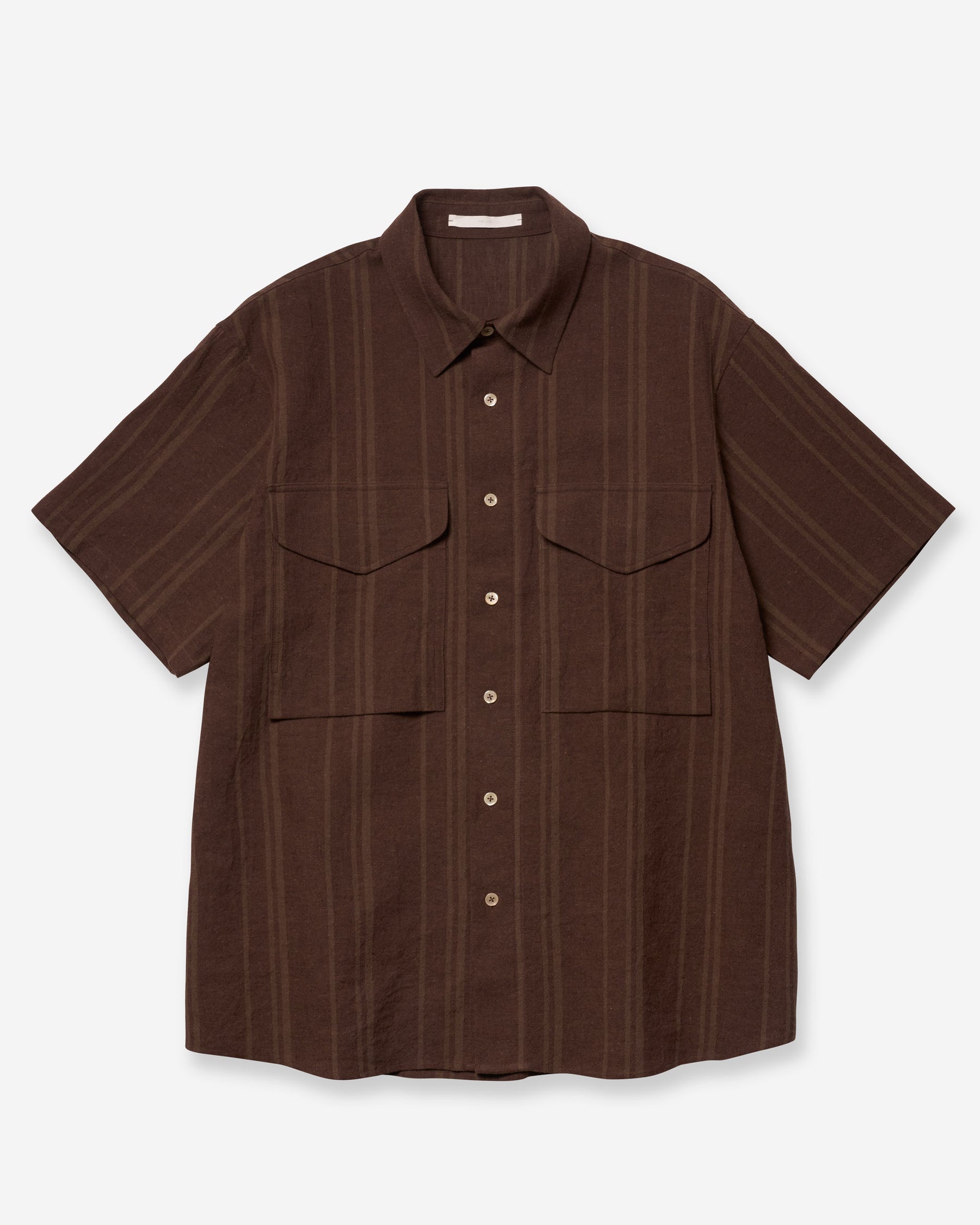 Linen Cotton Wayfarer S/S Shirt - Sepia Brown