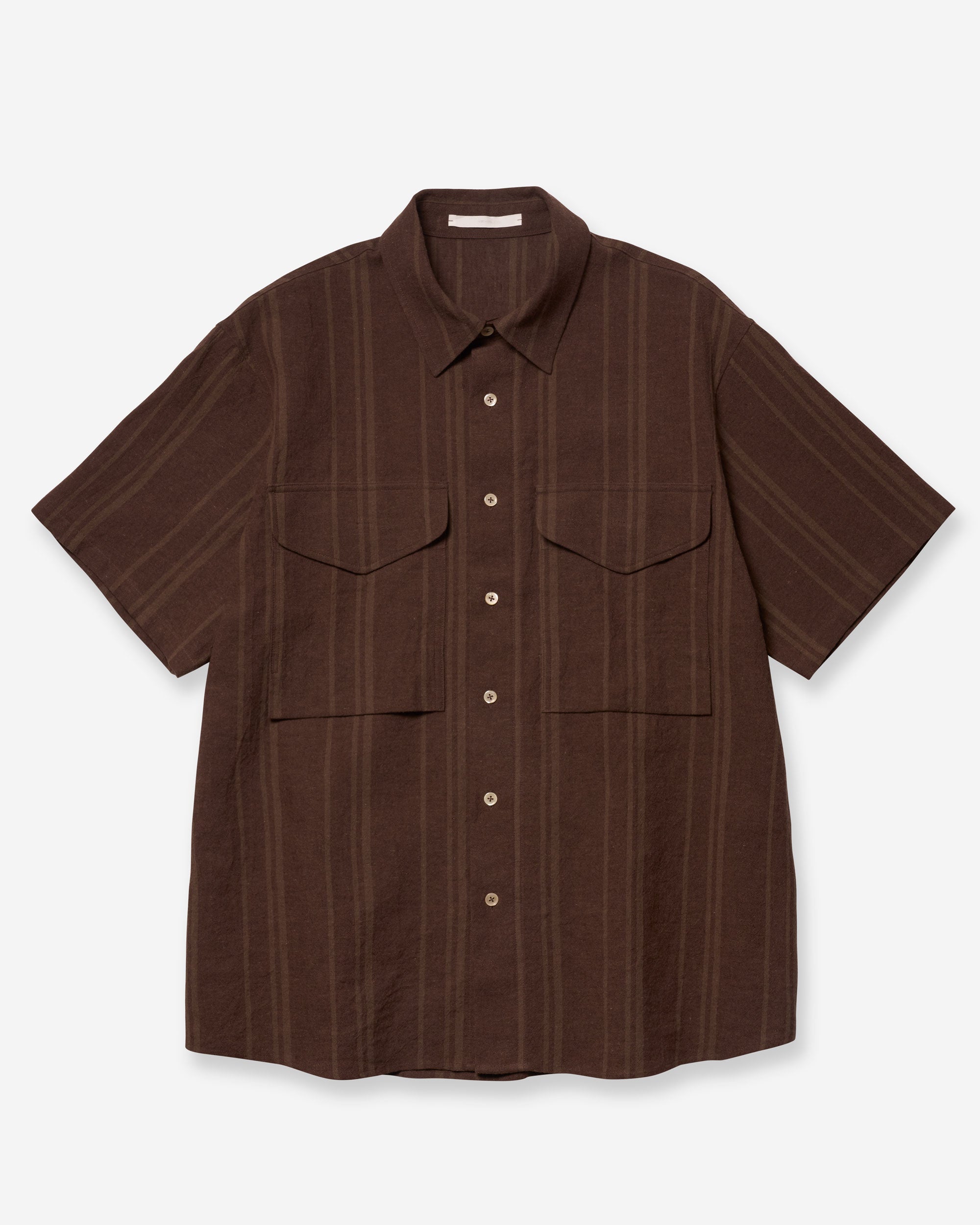 Linen Cotton Wayfarer S/S Shirt - Sepia Brown