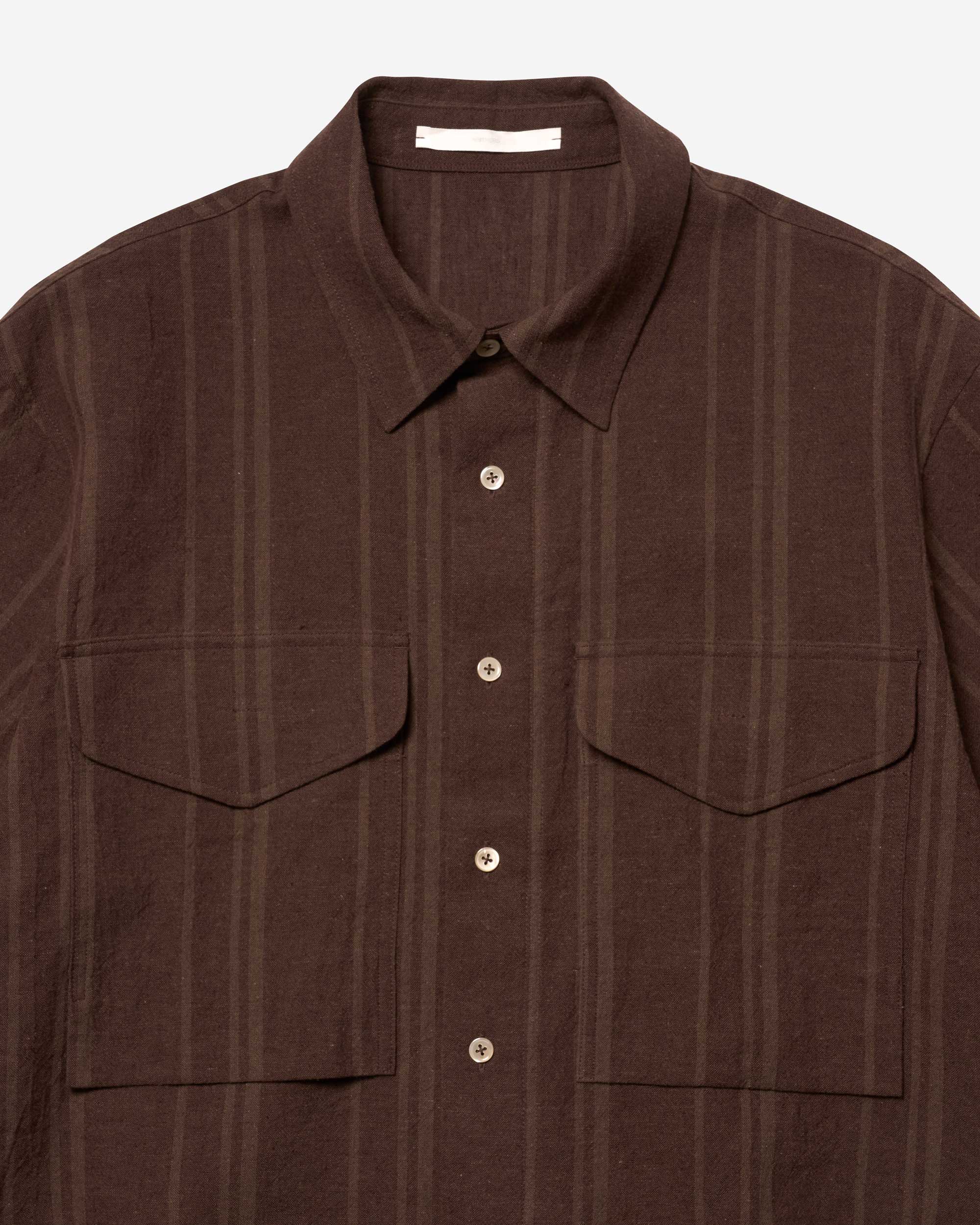 Linen Cotton Wayfarer S/S Shirt - Sepia Brown