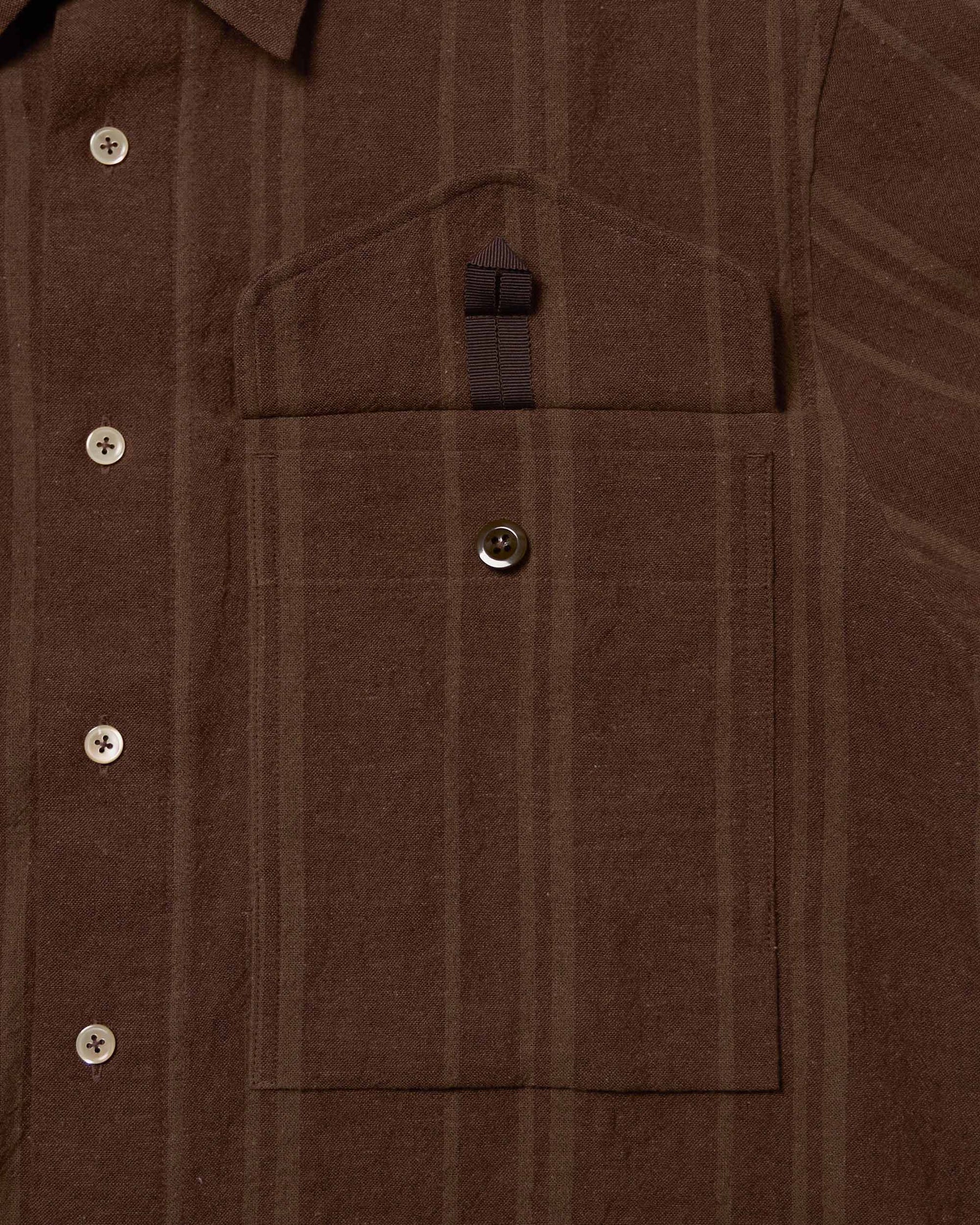 Linen Cotton Wayfarer S/S Shirt - Sepia Brown