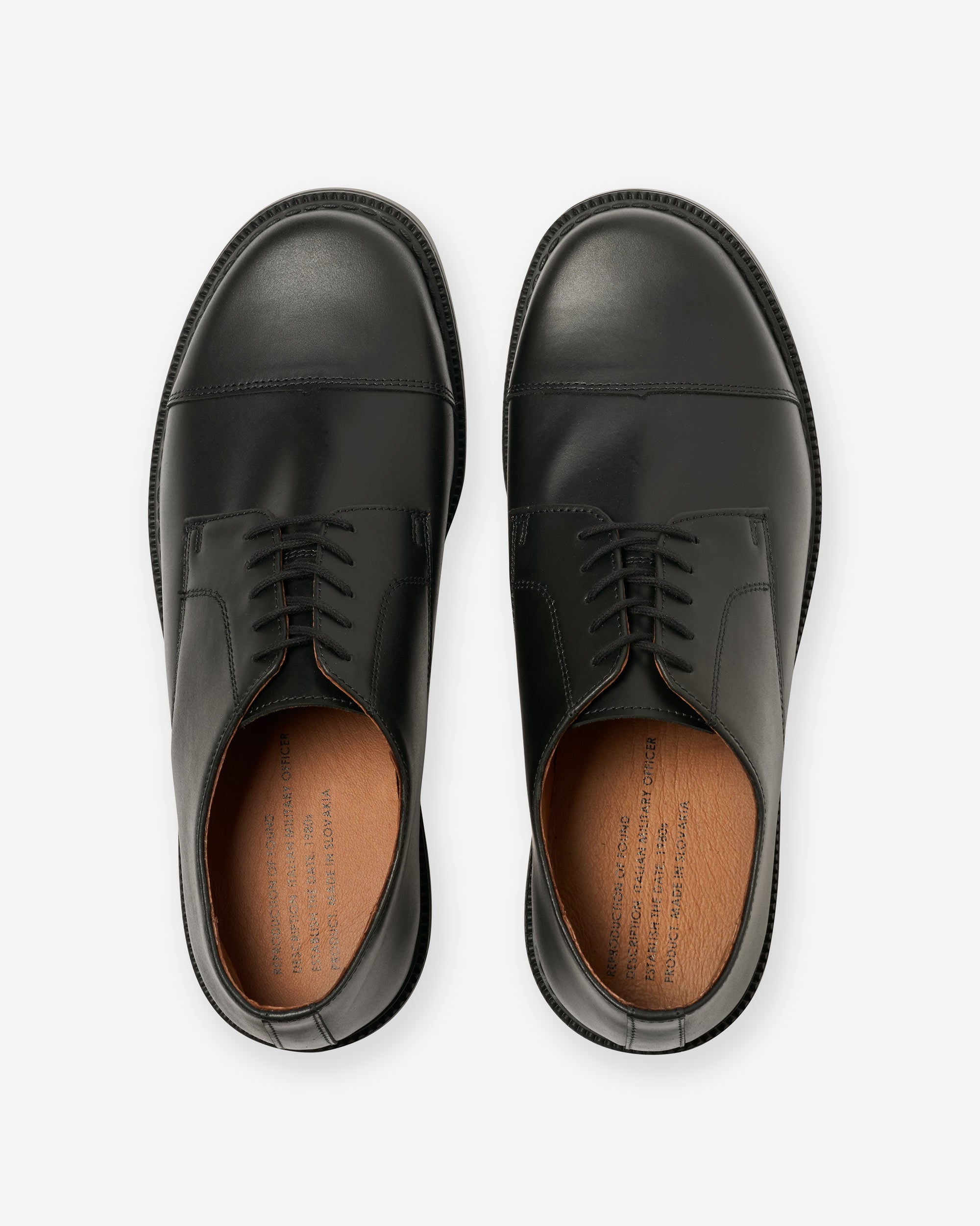 Italian Military Officer Shoes - Black (614-S)