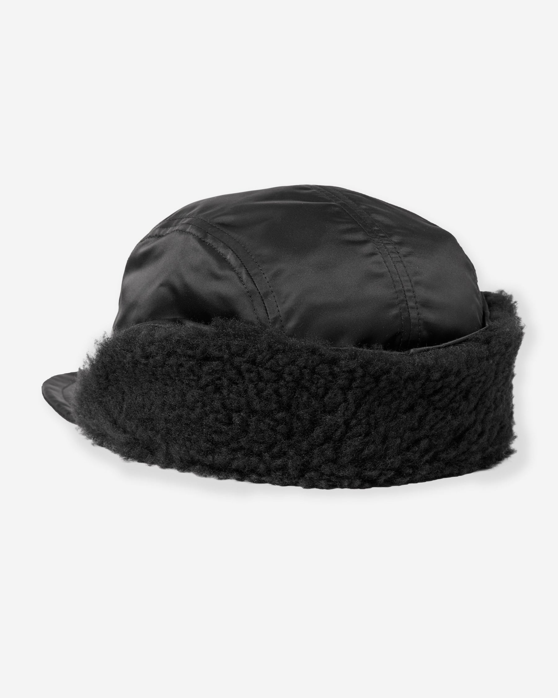 Military Nylon Twill Boa Cap - Black