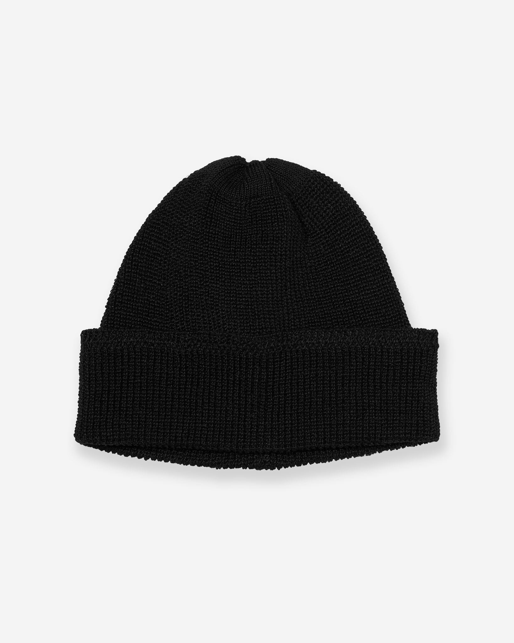Linen Waffle Watch Cap - Black