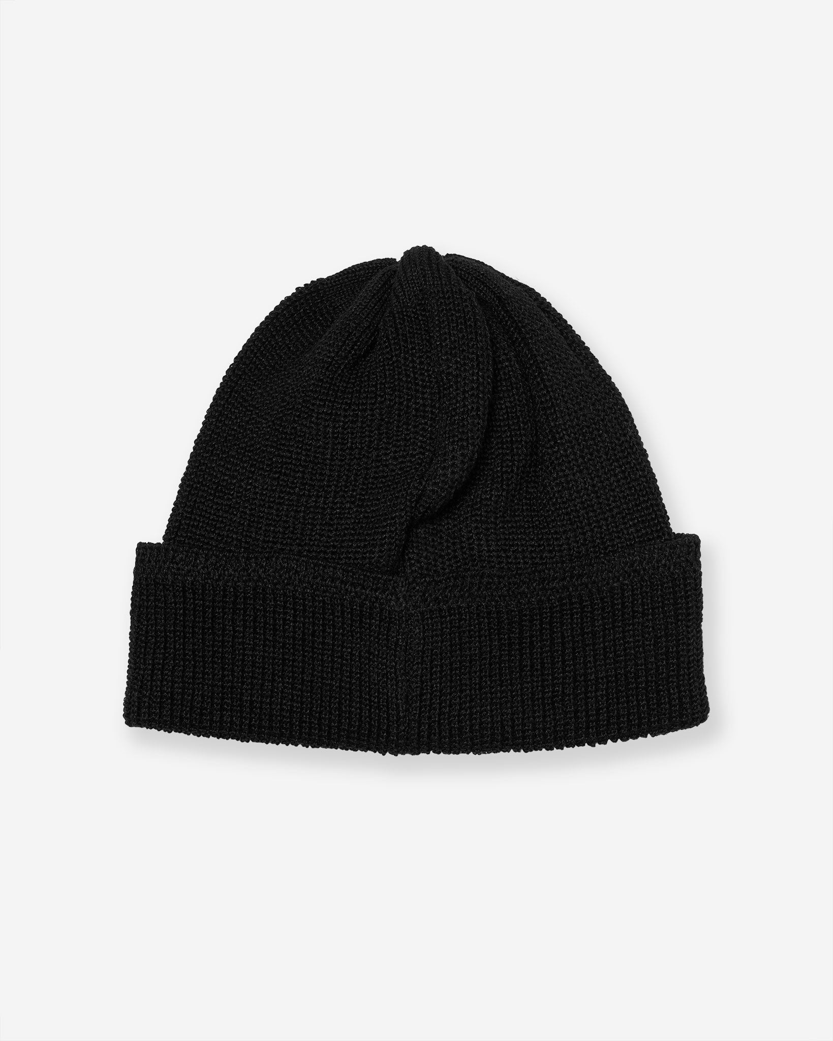 Linen Waffle Watch Cap - Black