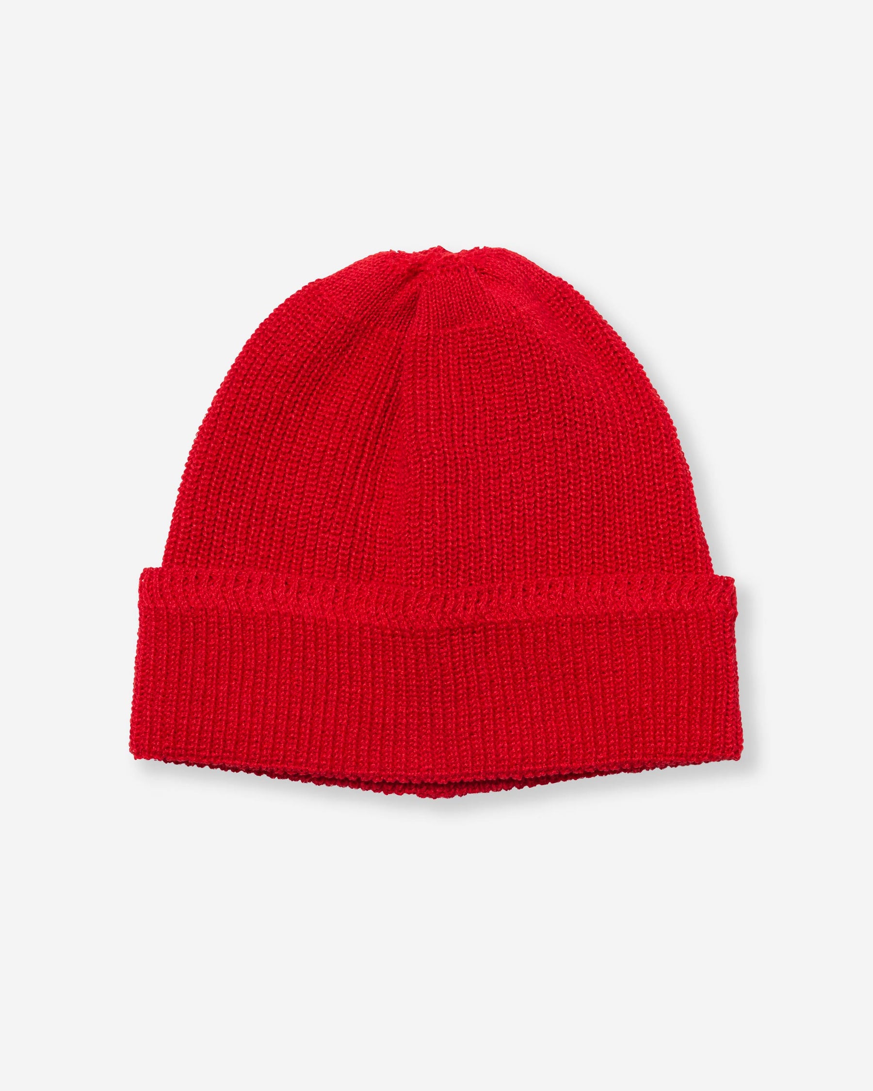 Linen Waffle Watch Cap - Red