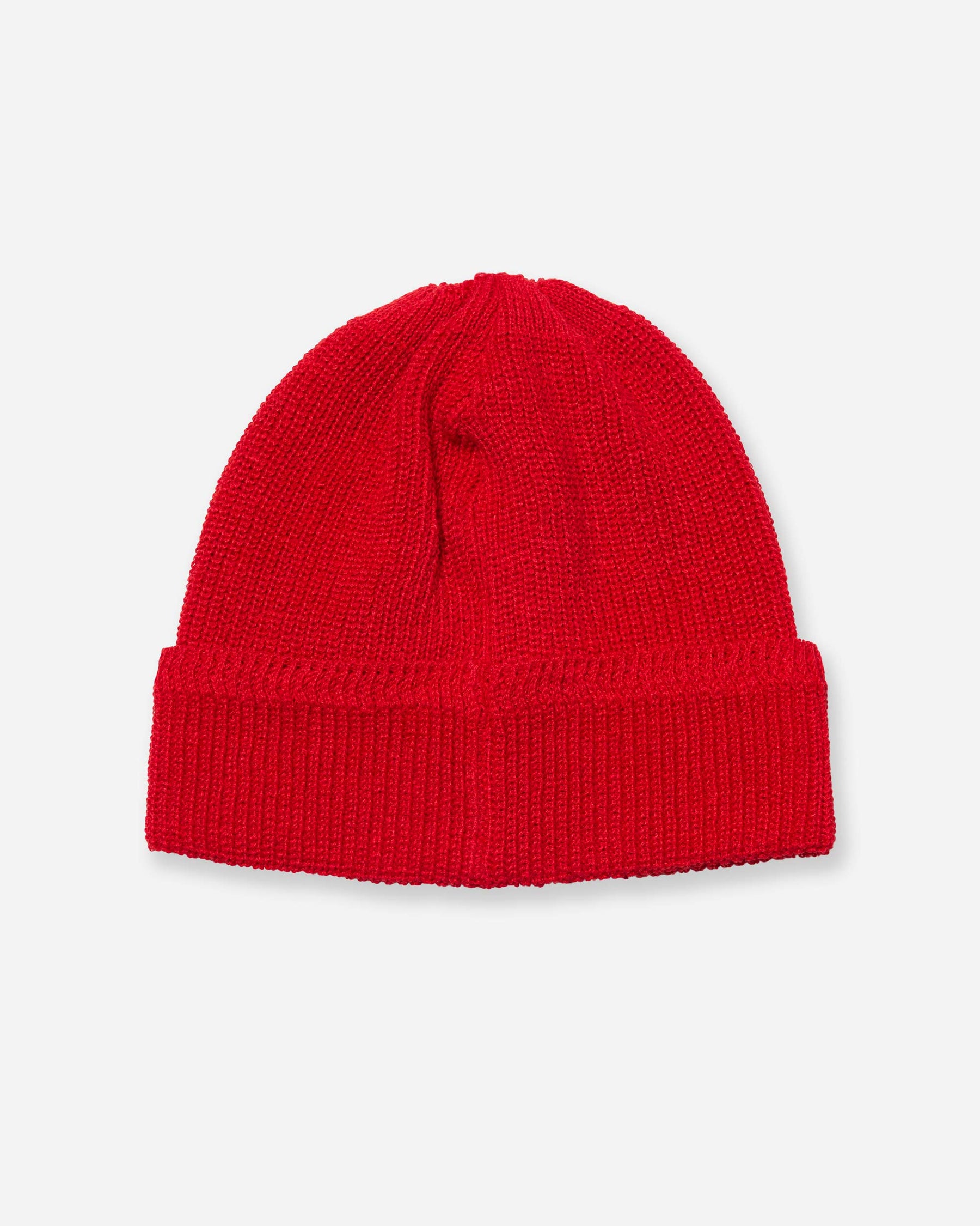 Linen Waffle Watch Cap - Red