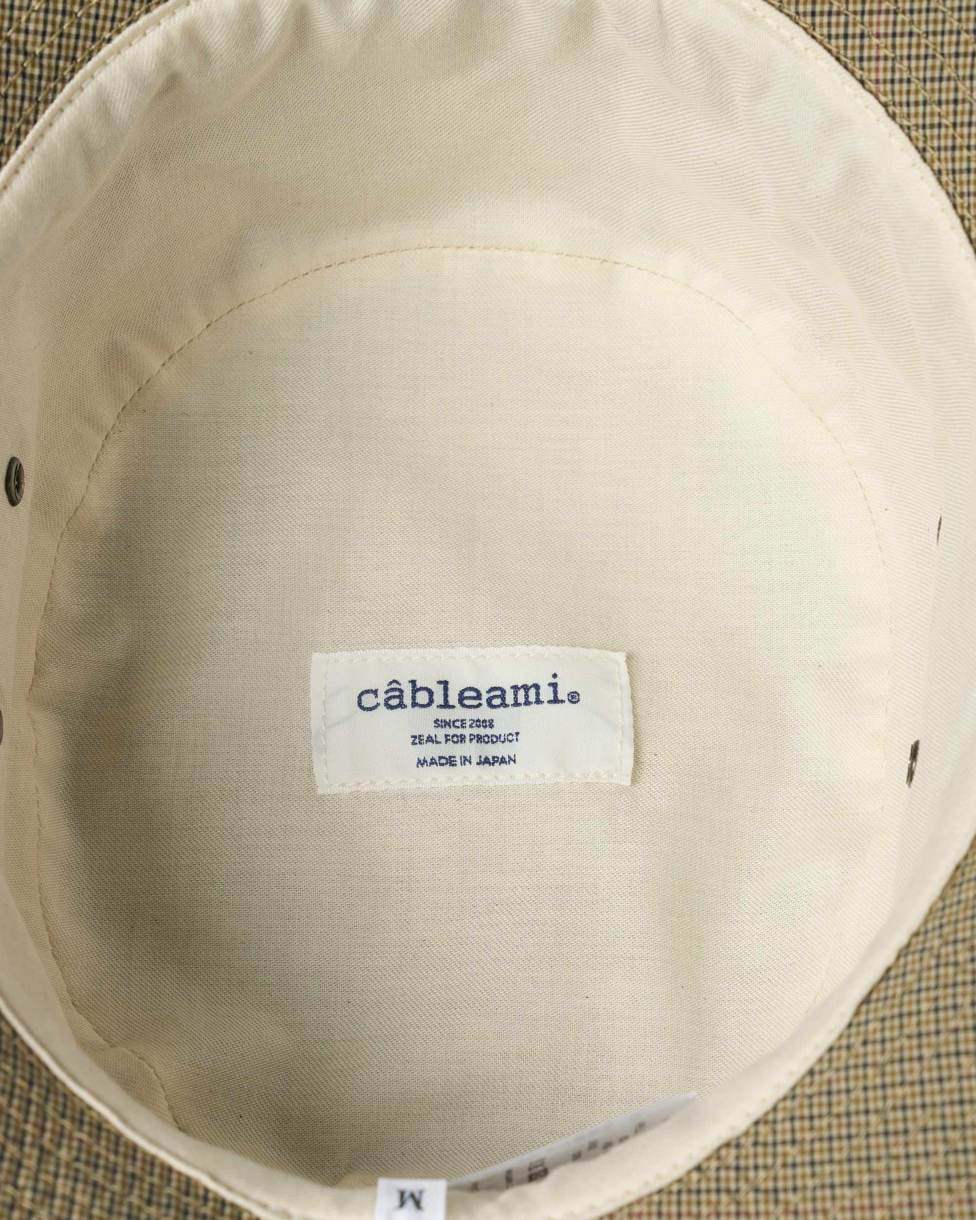 Organic Cotton Cordura Hat - Beige Check