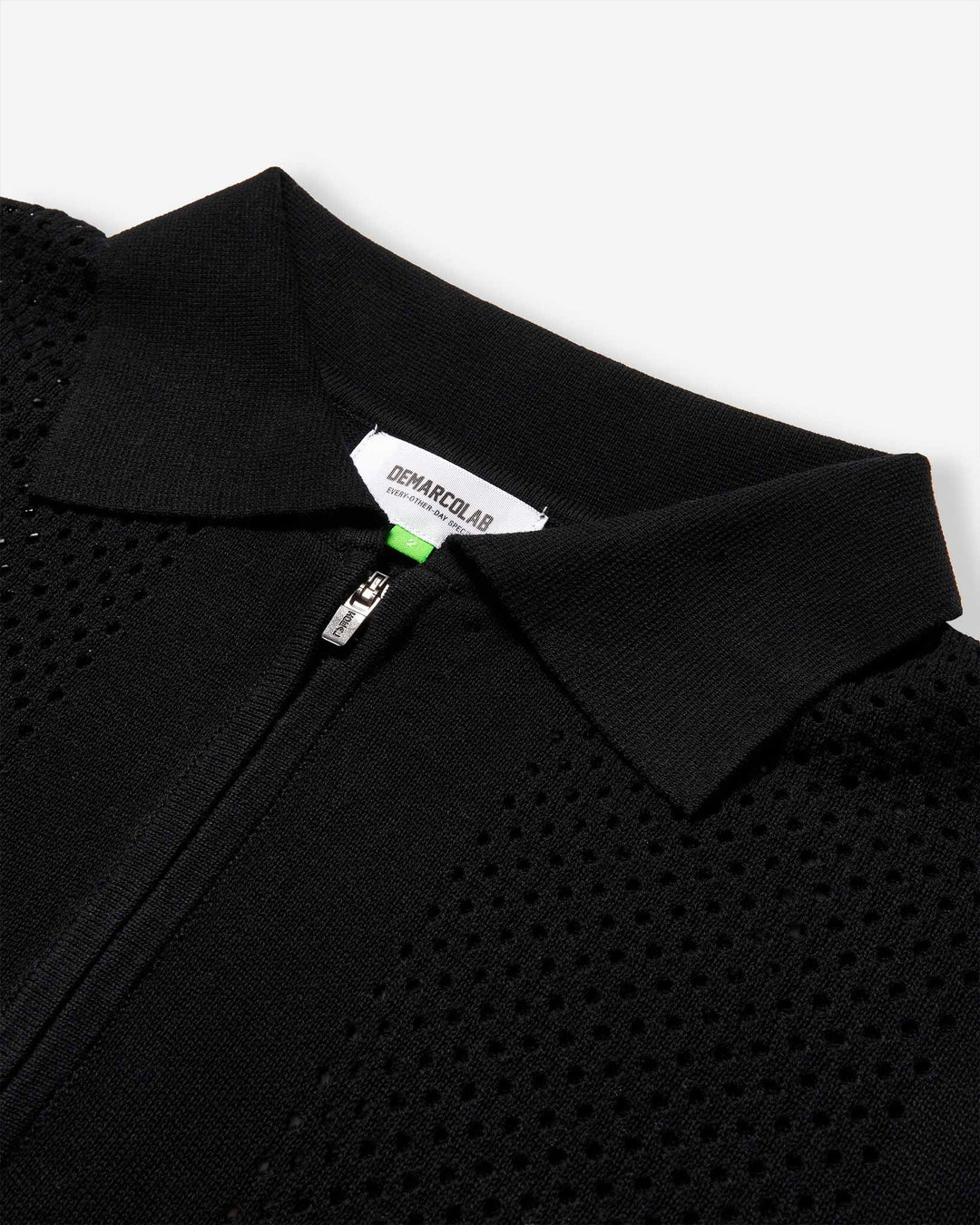 Mesh Knit Zip C-Sweat - Black