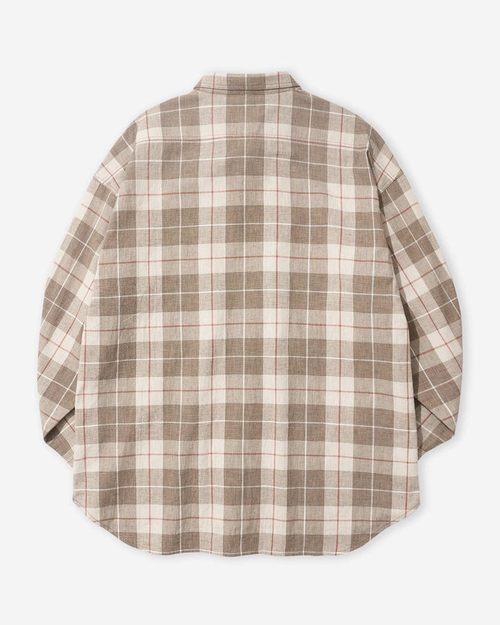 Ref Zip Plaid Shirt - Beige