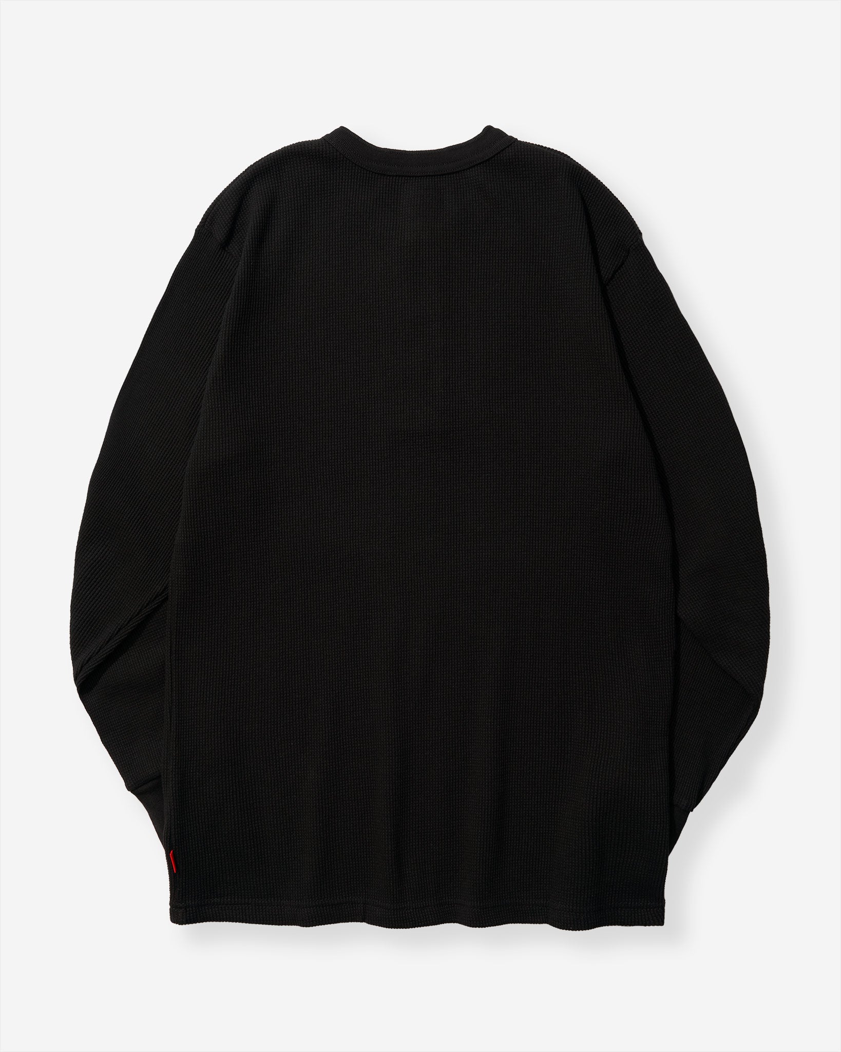 Functional Fabric Waffle Henley L/S T-Shirt - Black