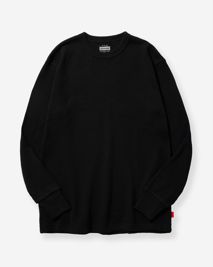 Functional Fabric Waffle L/S T-Shirt - Black