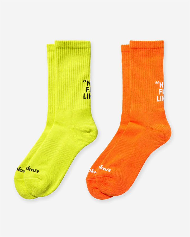 Heel Logo Socks (2 Pack) - Neon Orange/Yellow