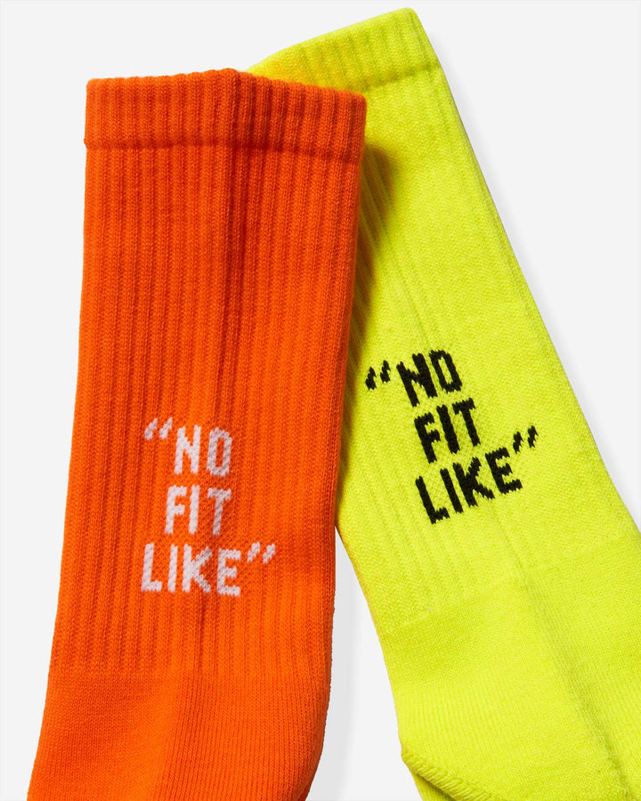 Heel Logo Socks (2 Pack) - Neon Orange/Yellow