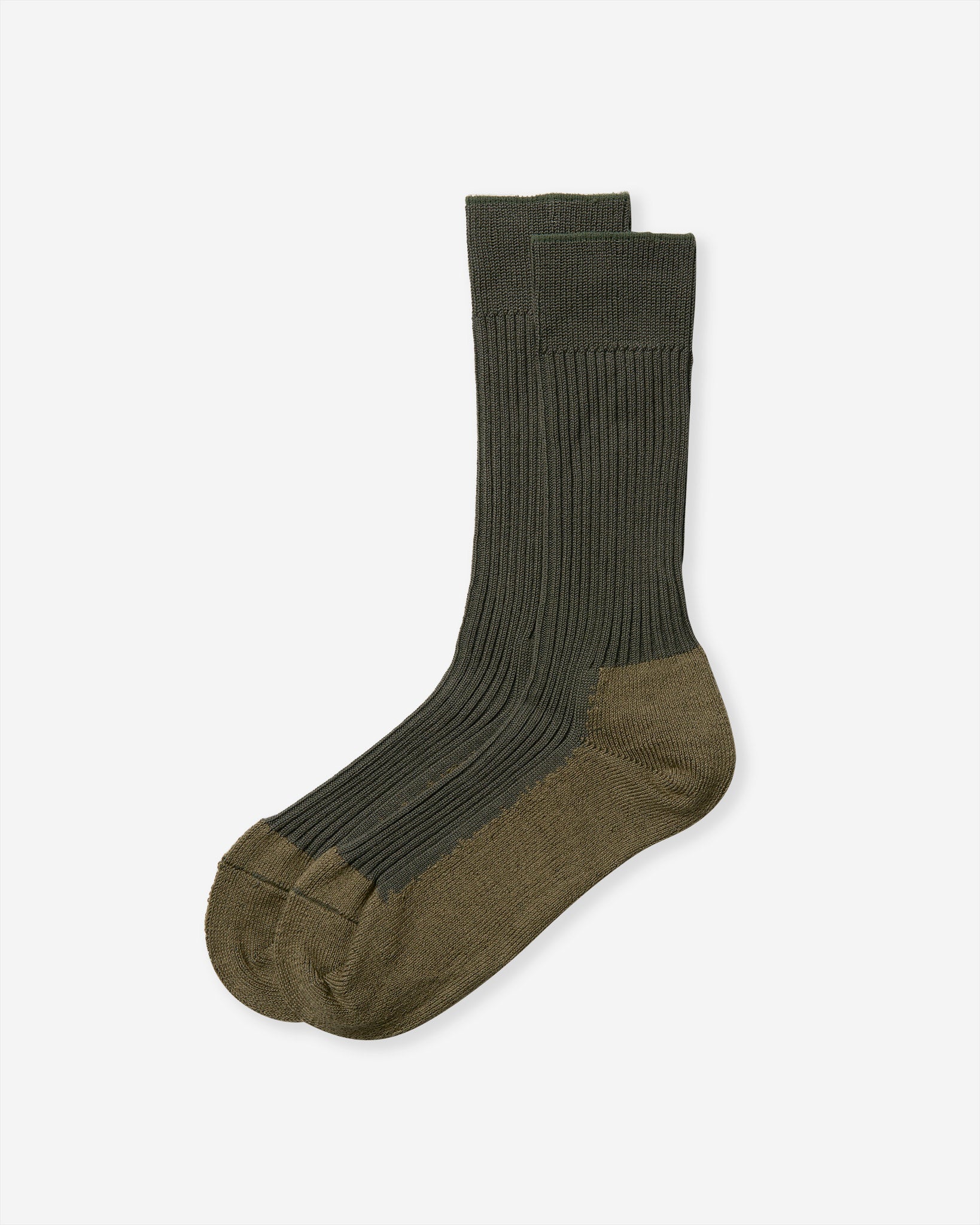 Ribbed Pile Socks - Khaki