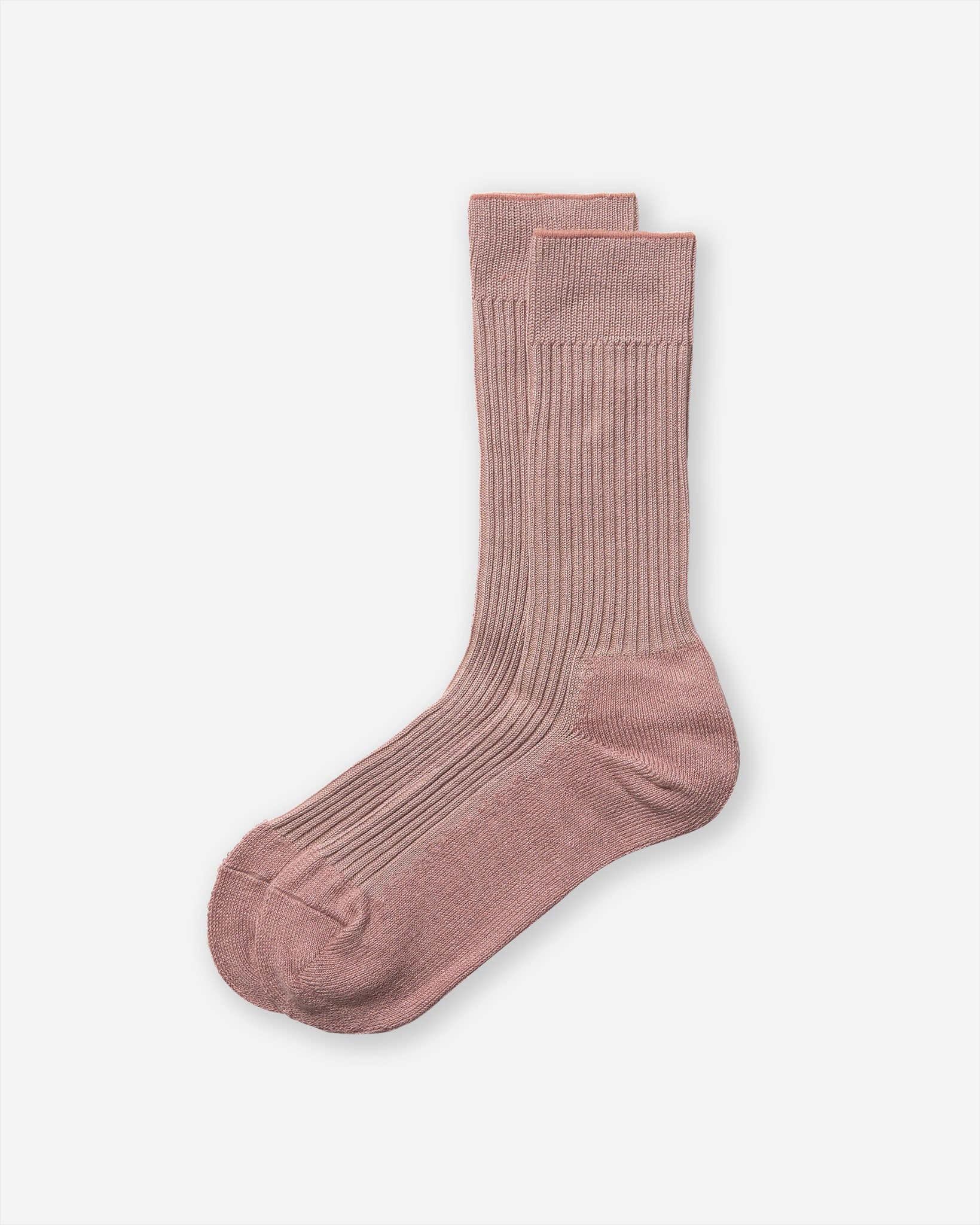 Ribbed Pile Socks - Rose
