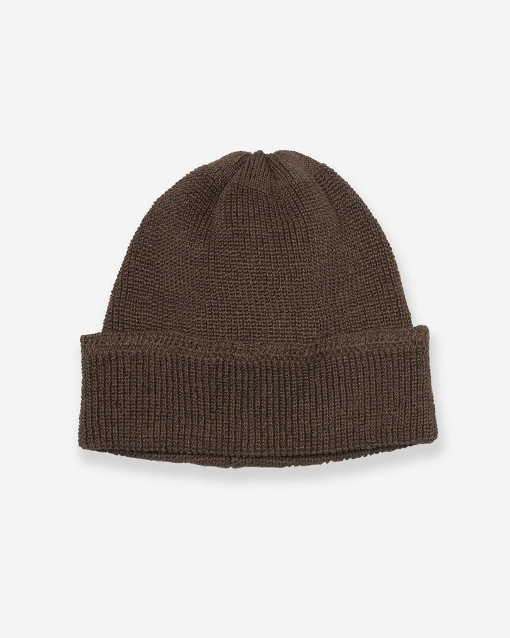 Linen Waffle Watch Cap - Army Brown